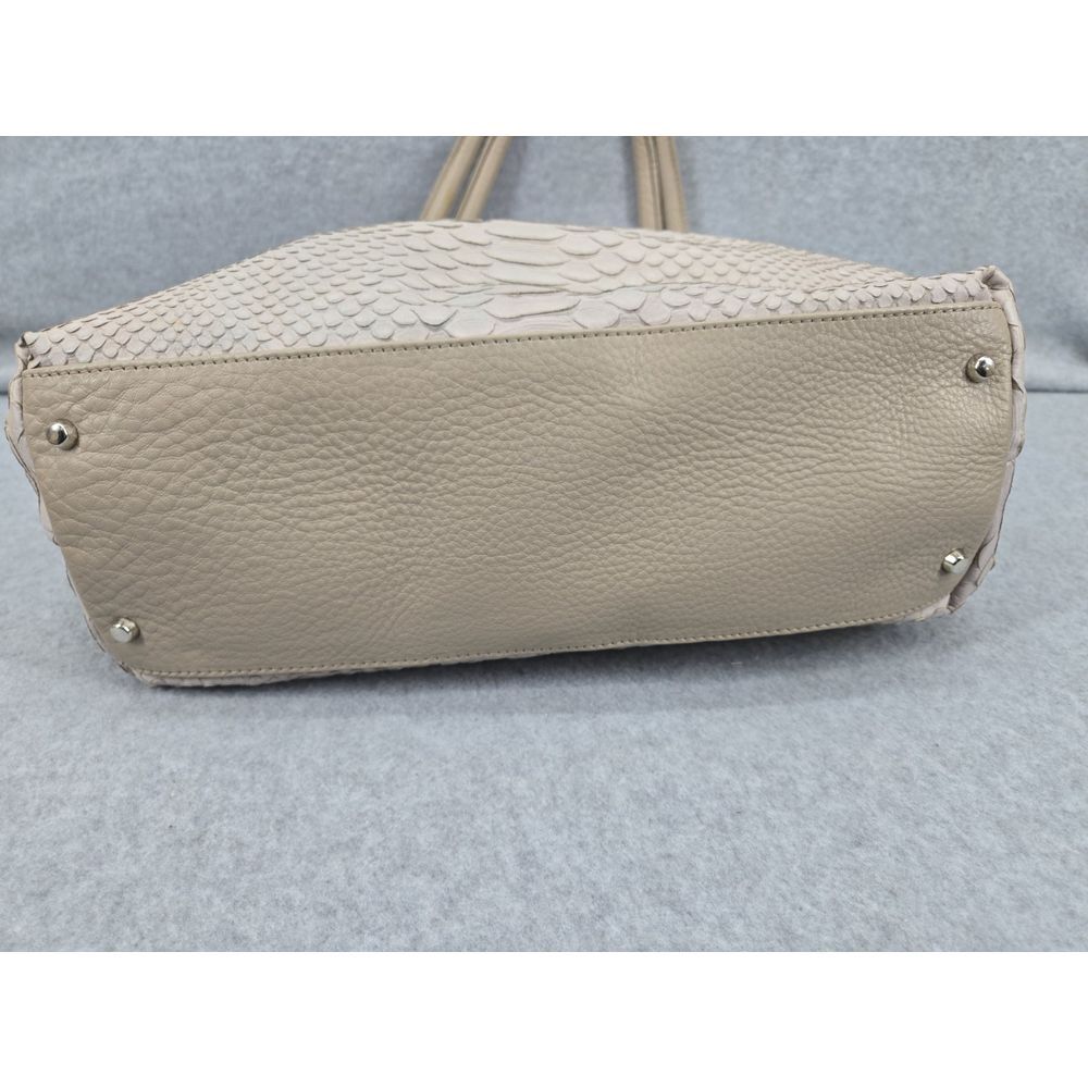 Furla logo light gray croc embossed genuine leather hobo shoulder bag Purse‎ - Picture 4 of 13